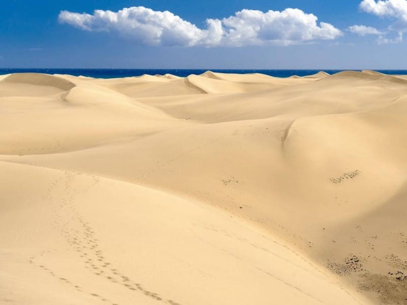 Písečné duny v&nbsp;přírodní rezervaci Natural Dune v&nbsp;Maspalomas.