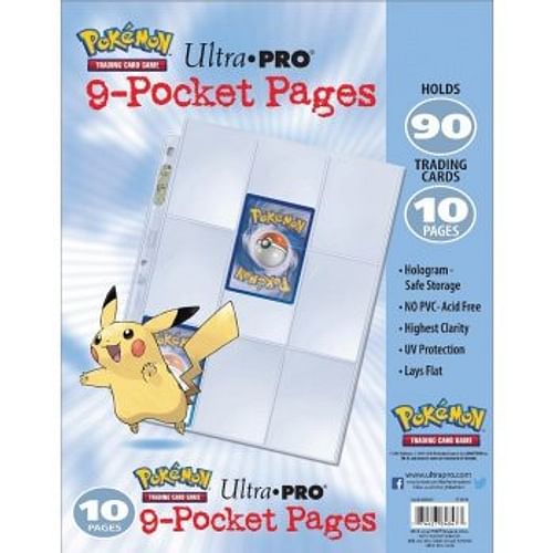10 složek pro karetní album Pokémon s kroužkovou vazbou (Ultra Pro 9-Pocket pages)
