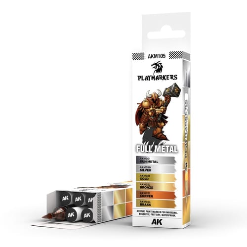 Levně AK Interactive: Playmarkers - Full Metal (6 barev)