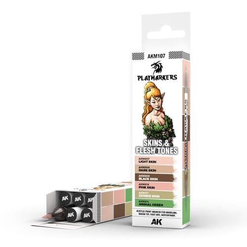 Levně AK Interactive: Playmarkers - Skin & Flesh Tones (6 barev)