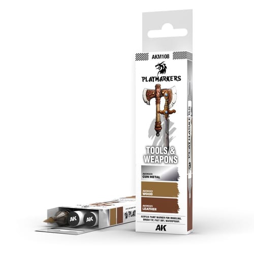 Levně AK Interactive: Playmarkers - Tools & Weapons (3 barvy)