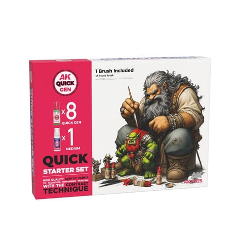 Levně AK Interactive: Quick Gen - Quick Starter Set (8 barev a 1 štětec)