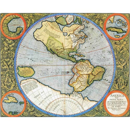 Historická mapa - Amerika, India Nova 1595 Historická mapa - Amerika, India Nova 1595