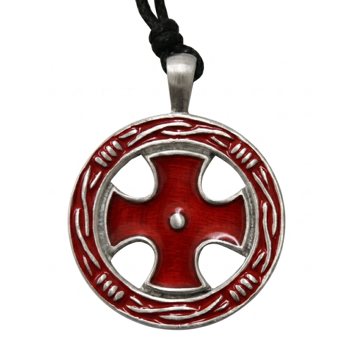 Amulet Kříž templářů, barva červená
