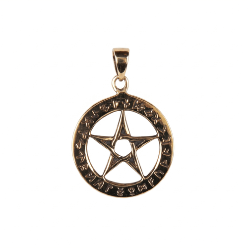 Amulet Runový pentagram bronzovy