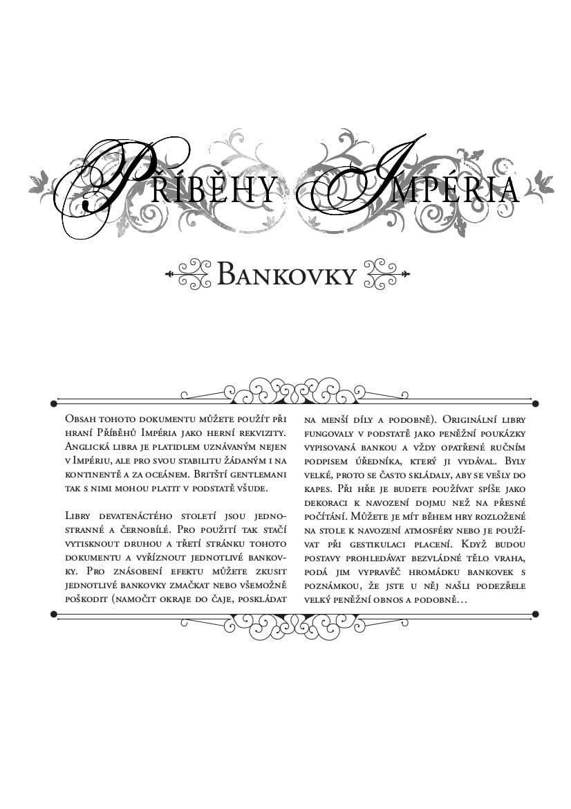 Bankovky pre Príbehy Impéria