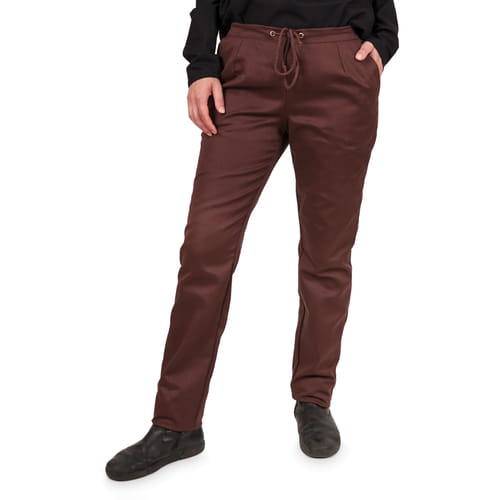 Bavlněné dámské kalhoty - hnědé