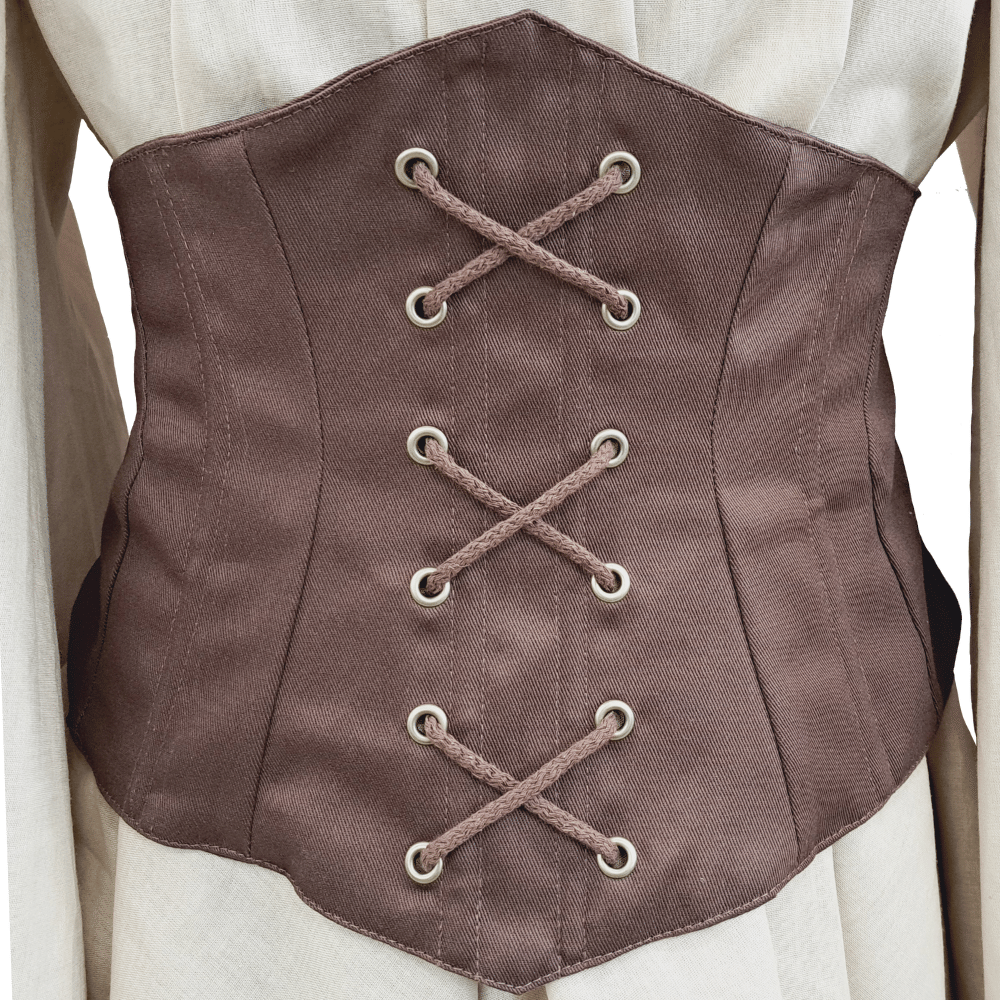 Bavlnený korzet Boudica - hnedý