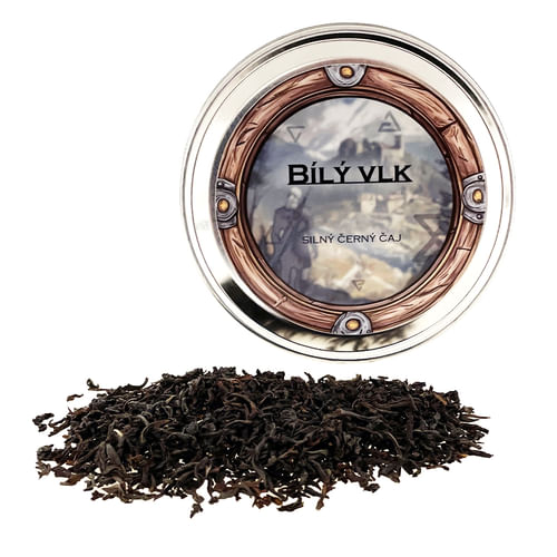 Biely vlk - silný čierny čaj v plechovej krabičke Biely vlk - silný čierny čaj v plechovej krabičke