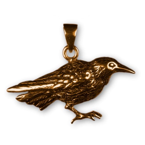 Bronzový amulet havrana Bronzový amulet havrana