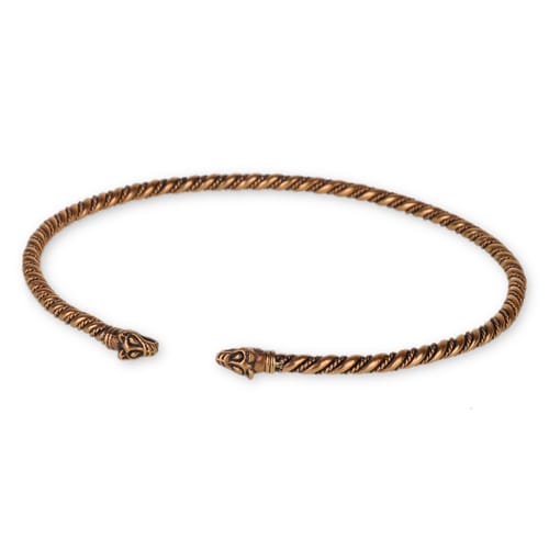 Bronzový torques - Vlčí hlavy