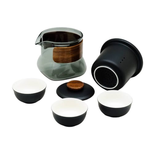 Cestovní čajová souprava - sklo a porcelán