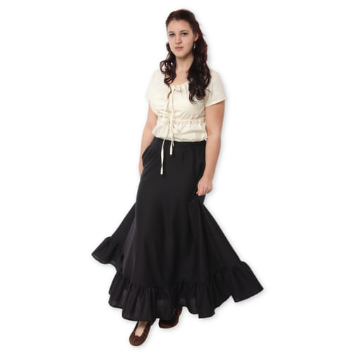 Dámska sukňa s volánom - čierna Dámska sukňa s volánom - čierna