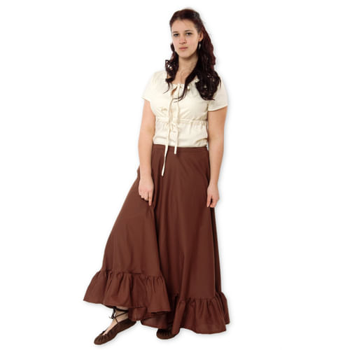 Dámska sukňa s volánom - hnedá Dámska sukňa s volánom - hnedá