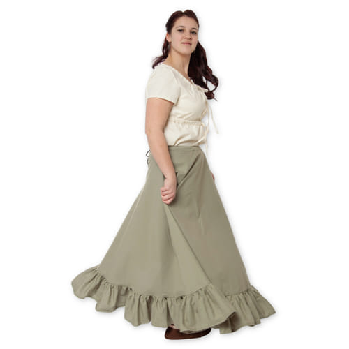 Dámska sukňa s volánom - zelená Dámska sukňa s volánom - zelená