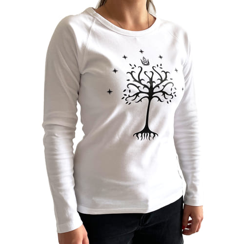 Tričko s Gondorským stromom biele, dlhý rukáv Tričko s Gondorským stromom biele, dlhý rukáv