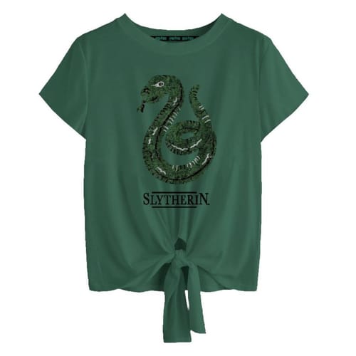 Dámske tričko Harry Potter - Slizolin, meniace flitre Dámske tričko Harry Potter - Slizolin, meniace flitre