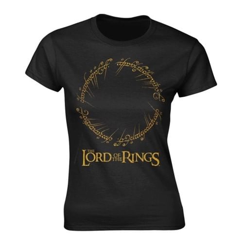 Dámske tričko Lord of the Rings - Ring Inscription Gold Dámske tričko Lord of the Rings - Ring Inscription Gold