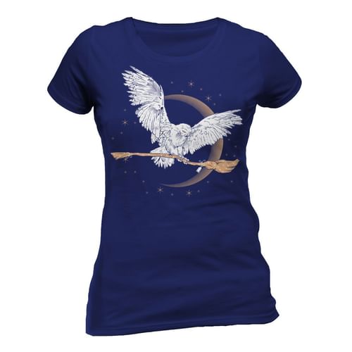 Dámske tričko Harry Potter - Hedviga s metlou Dámske tričko Harry Potter - Hedviga s metlou