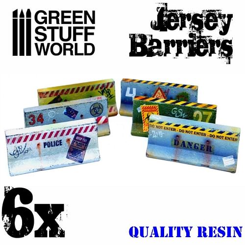 Obrázok Dekorace Green Stuff World: Jersey Barriers, 6 ks