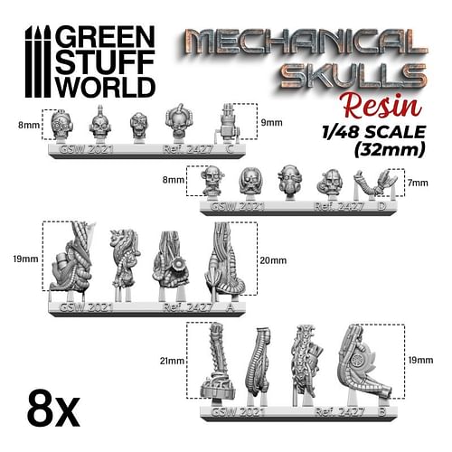 Obrázok Dekorace Green Stuff World: Resin Mechanical Skulls