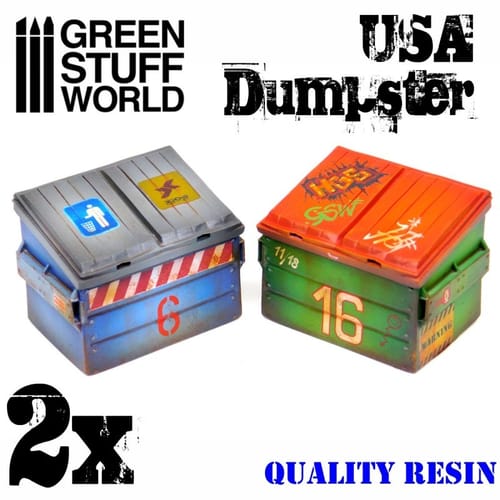 Dekorace Green Stuff World: USA Dumpster, 2 ks Dekorace Green Stuff World: USA Dumpster, 2 ks