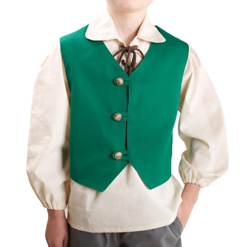 chlapčenská vesta hobit, zelená chlapčenská vesta hobit, zelená