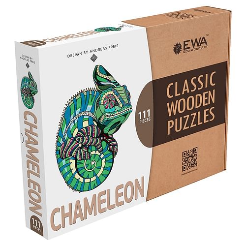 Obrázok Dřevěné puzzle Chameleon (kartonová krabice)