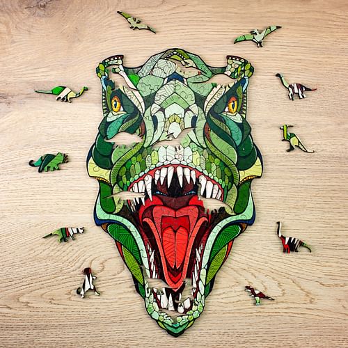 Obrázok Dřevěné puzzle T-Rex (dřevěná krabice)