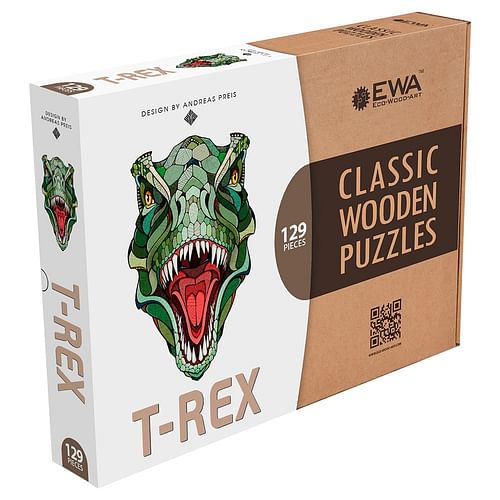 Obrázok Dřevěné puzzle T-Rex (kartonová krabice)