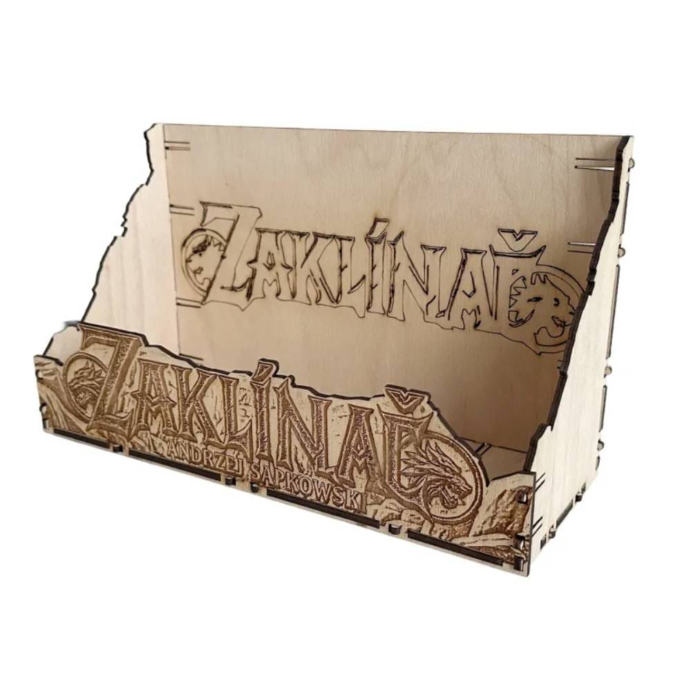 Drevený box na knihy - komplet Zaklínač brožovaný (9 kníh) - Nápis