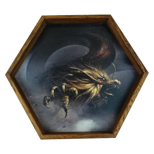Levně Dřevěný Dice Tray - Drak