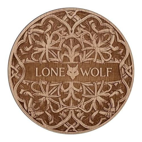 Levně Dřevěný podtácek Lone Wolf - Logo