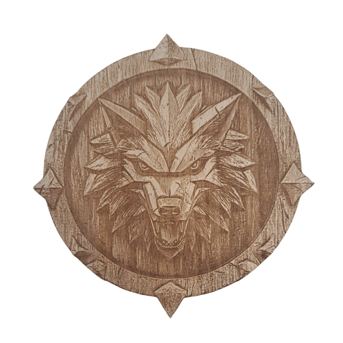 Dřevěný podtácek Zaklínač - Bílý vlk