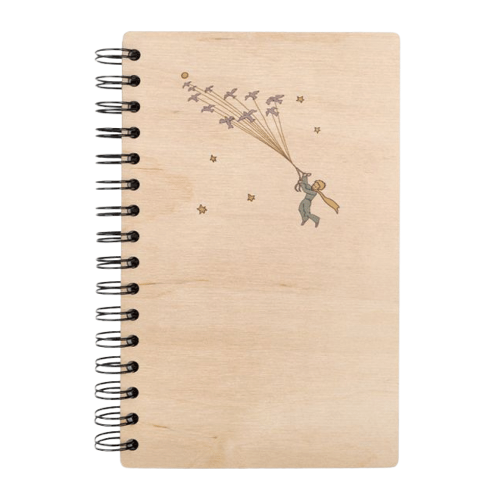 Drevený zapísník Malý princ - Letiací princ