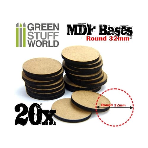 Levně Dřevotřískové podstavce MDF Bases - Round 32mm (20 ks)