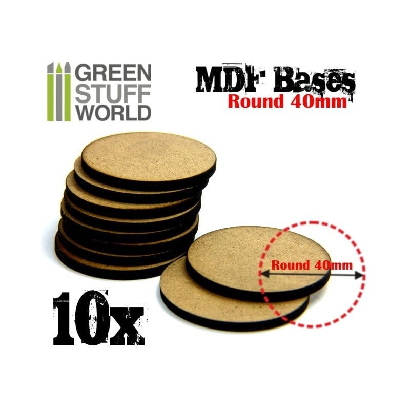 Drevotrieskové podstavce MDF Bases - Round 40mm (10 ks)