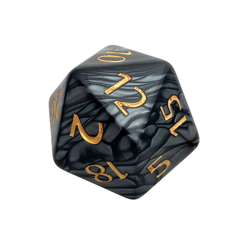 Dvadsaťstenná kocka Titan - Čierna perla (55mm) Dvadsaťstenná kocka Titan - Čierna perla (55mm)