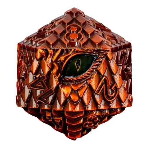 Dvadsaťstenná kocka dračie oko - Meleys (4 cm) Dvadsaťstenná kocka dračie oko - Meleys (4 cm)