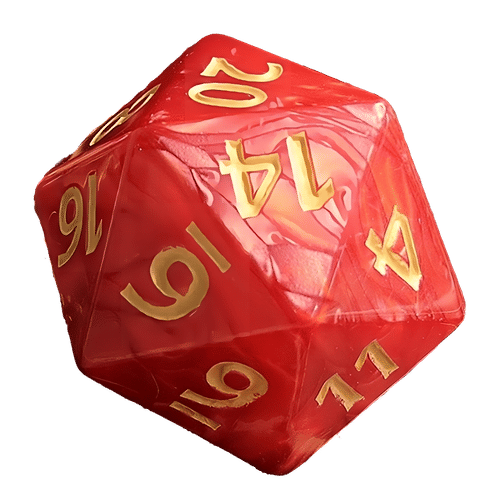 Dvadsaťstenná kocka - Červená perla Dvadsaťstenná kocka - Červená perla