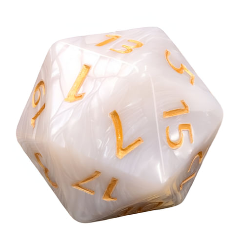 Dvadsaťstenná kocka - Selûnina perla (5,5 cm) Dvadsaťstenná kocka - Selûnina perla (5,5 cm)