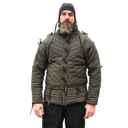 Levně Gambeson tmavě olivový