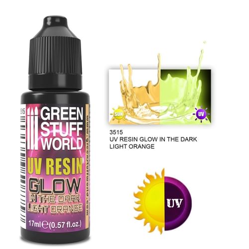 Green Stuff World: UV Resin - Glow in the Dark: Light Orange Green Stuff World: UV Resin - Glow in the Dark: Light Orange
