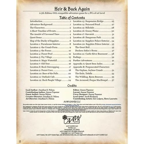 Obrázok Heir & Back Again Pathfinder RPG