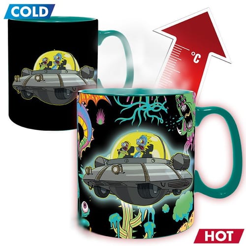 Levně Hrnek Rick and Morty - Spaceship, měnící se