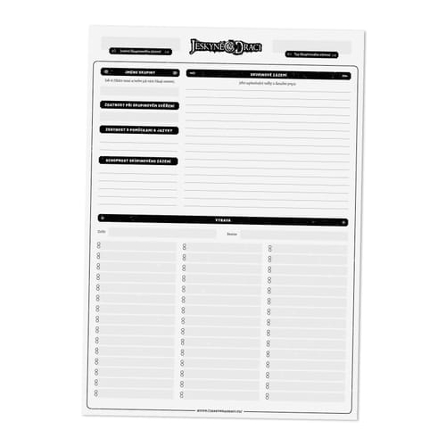 Jeskyně a draci - karta skupiny