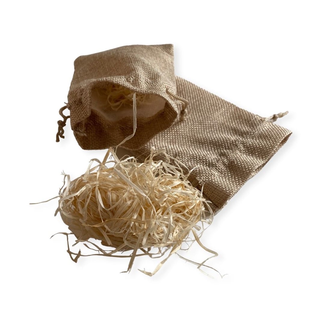 Jutové vrecko s trúdom