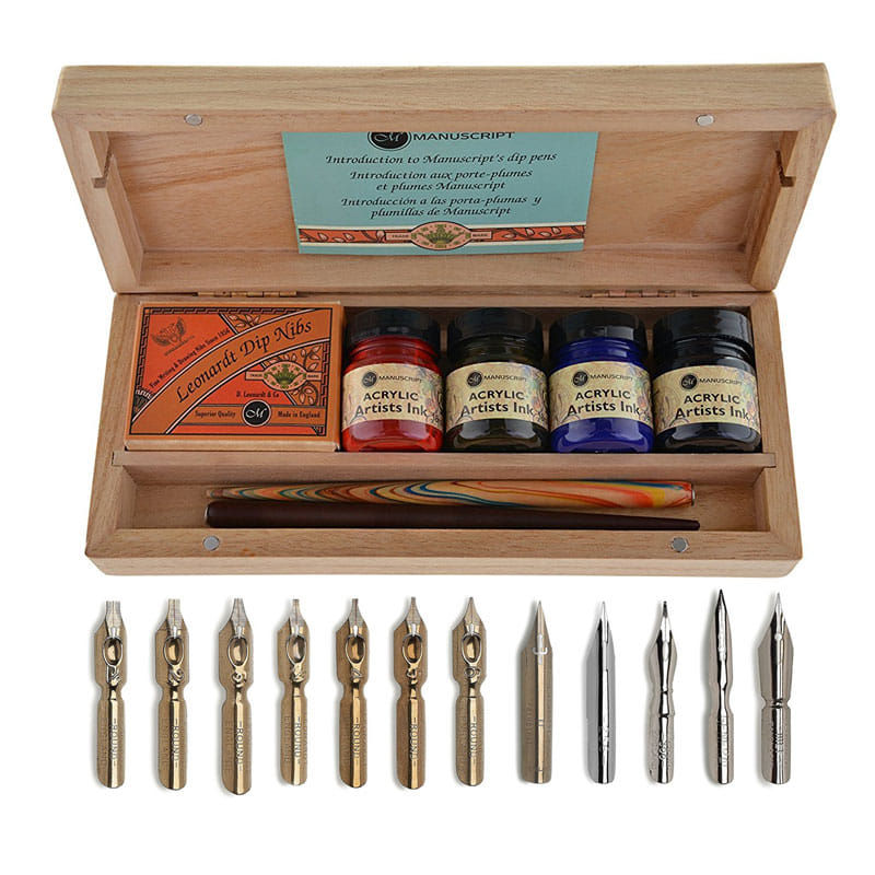 Kaligrafická sada Umelec v drevenej škatuľke