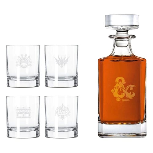 Levně Karafa na whisky Dungeons & Dragons + 4 sklenice