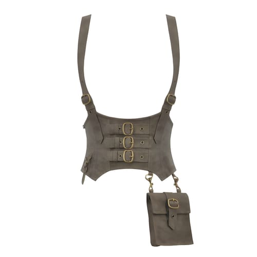 Levně Korzet z imitace kůže Steampunk